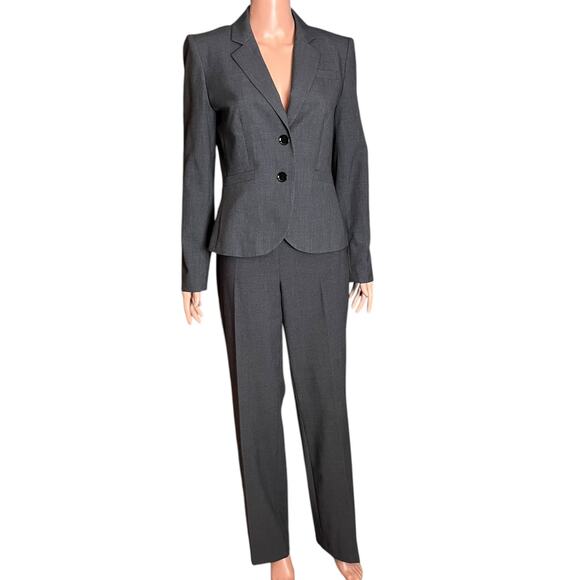 Calvin Klein Gray Women’s Pants Suit 6 Wide Leg Career Business Preppy Designer - Picture 1 of 11